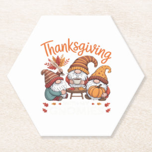 Dessous-de-verre En Papier Gnome de Thanksgiving Automne Léopard Dinde T esse