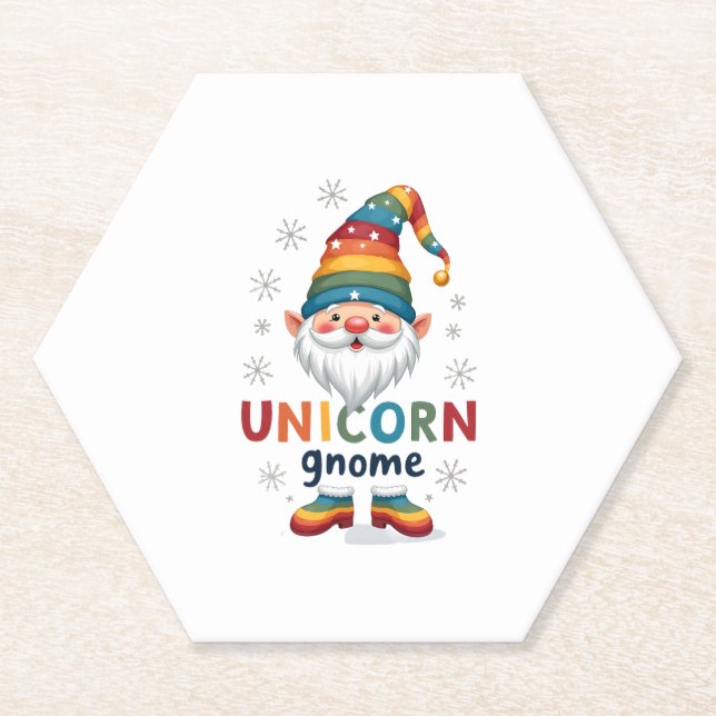 Dessous-de-verre En Papier Gnome Unicorn Shirt Family Matching Group Christma (Devant)