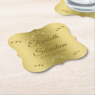 Dessous-de-verre En Papier Gold on Gold Elegant Gradient Mariage Réception