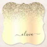 Dessous-de-verre En Papier Gold Parties scintillant Girly Luxe Moderne Monogr<br><div class="desc">Parties scintillant à éperon métallique à l'huile d'or Brossé en métal Monogramme Nom Dessous de verre en papier. Cela fait le cadeau parfait de remise de diplômes,  anniversaire,  mariage,  douche nuptiale,  anniversaire,  baby shower ou bachelorette pour quelqu'un qui aime le luxe glam et les styles chic.</div>