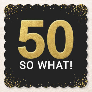 Dessous-de-verre En Papier Golden 60 So What Funny Birthday Party