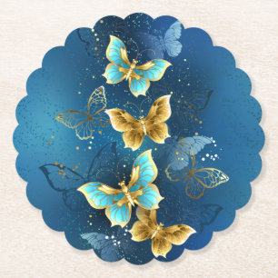 Dessous-de-verre En Papier Golden butterflies