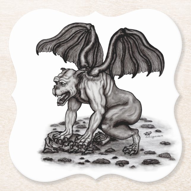 Dessous-de-verre En Papier Golem Gargoyle (Devant)