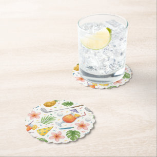 Dessous-de-verre En Papier Golf Hawaii thème pour Hawaiian Golfer Party