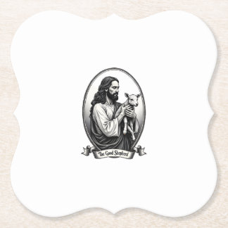 Dessous-de-verre En Papier Good Shepherd Jesus Vintage Engraving Faith Shirt 