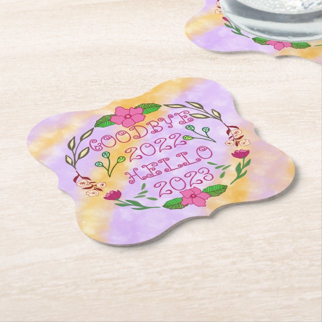 DESSOUS-DE-VERRE EN PAPIER GOODBYE 20XX HELLO 20XX (Incliné)