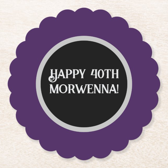 Dessous-de-verre En Papier Goth foncé violet clair (Devant)