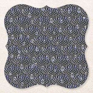 Dessous-de-verre En Papier Gouttes de pluie sur du métal