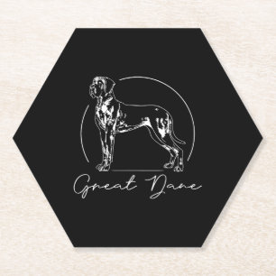 Dessous-de-verre En Papier Grande mère de chien portrait Dane