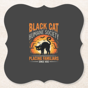 Dessous-de-verre En Papier Graphique vintage de la Société humanitaire Black