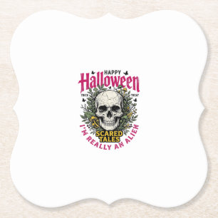Dessous-de-verre En Papier Graphisme d'alien crâne Halloween vintage pour T-s