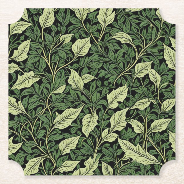 Dessous-de-verre En Papier Grappe de vignes dans les nuances de vert (Devant)