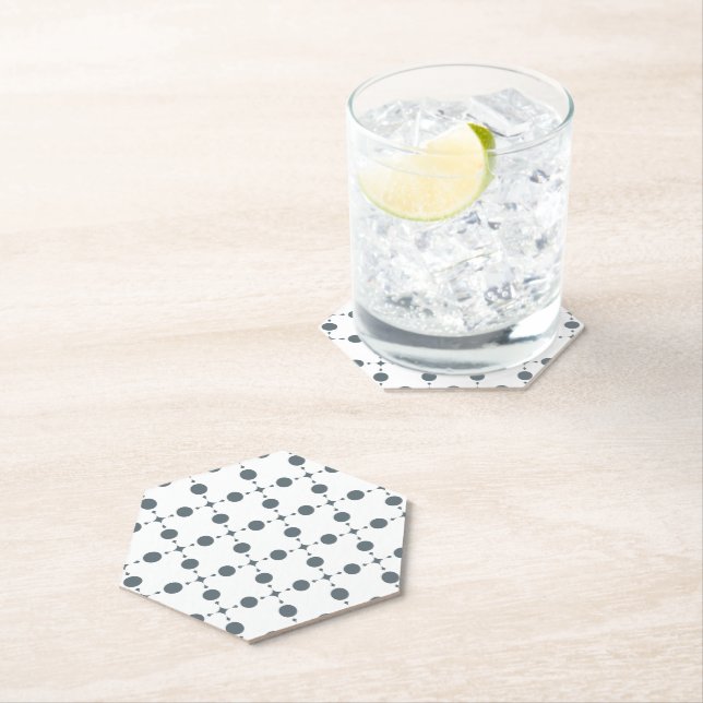 Dessous-de-verre En Papier Gray Polka Dots, Polka Dot Pattern, Dots (En situation)