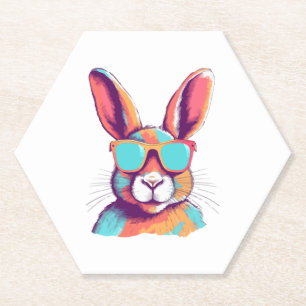 Dessous-de-verre En Papier Greg le lapin avec des lunettes