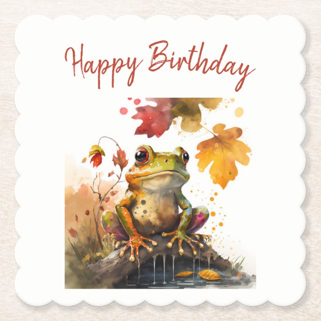 Dessous-de-verre En Papier Grenouille - Anniversaire (Devant)