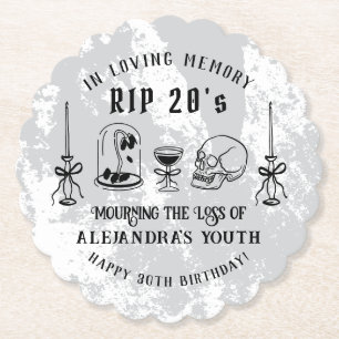 Dessous-de-verre En Papier Gribouillage RIP 20 ans Mort à ma jeunesse 30 ans 