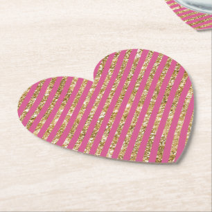 Dessous-de-verre En Papier Grilles de Parties scintillant en or rose