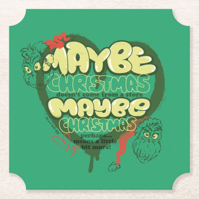 Dessous-de-verre En Papier Grinch | Citation de Noël (Devant)