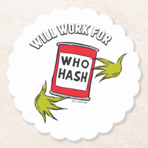 Dessous-de-verre En Papier Grinch Classique Travaillera pour Qui Hash Quote