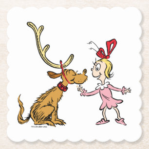 Dessous-de-verre En Papier Grinch Max et Cindy Lou Who