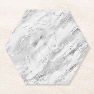 Dessous-de-verre En Papier Gris Majestic Marbre Impressions Personnalisé Hexa
