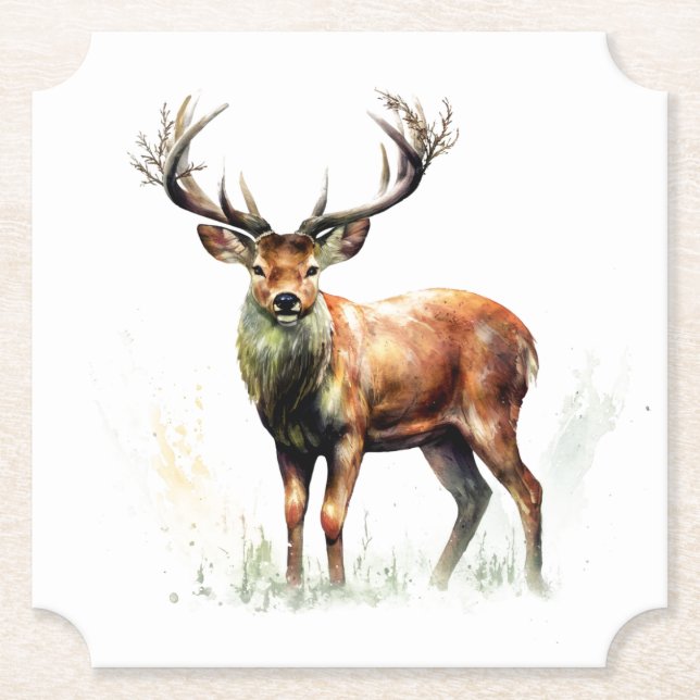 Dessous-de-verre En Papier Gros Cerf Raté (Devant)