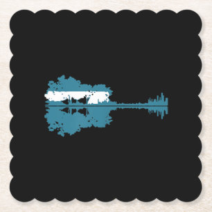 Dessous-de-verre En Papier Guitare   Guitar Lake Shadow Love Guitare Musicien