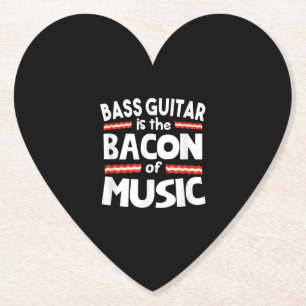 Dessous-de-verre En Papier Guitare Lover Basse Guitare Est Bacon De Musique