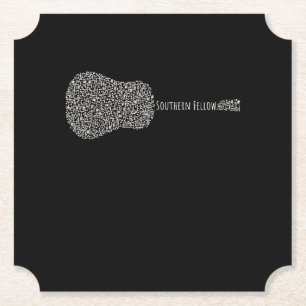 Dessous-de-verre En Papier Guitare Lover Guitare Notes Cadeau