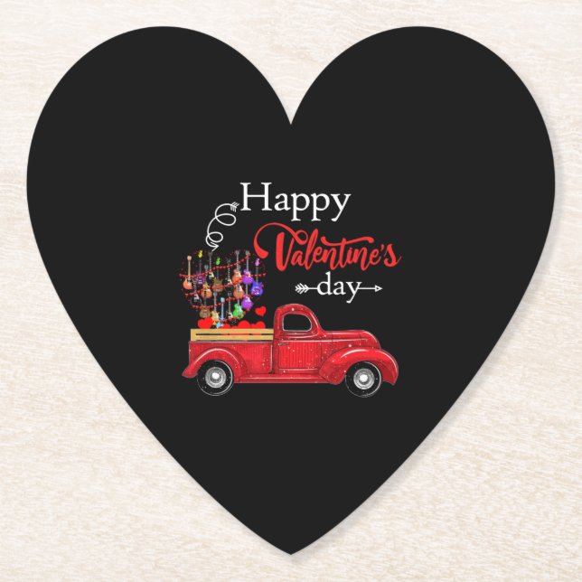 Dessous-de-verre En Papier Guitare Lover| Joyeuse Saint Valentin (Devant)