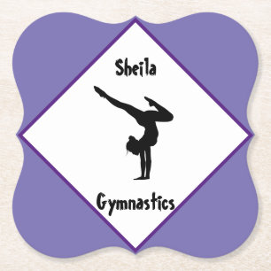 Dessous-de-verre En Papier Gymnastique Personnalisée Violet