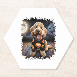 Dessous-de-verre En Papier Halloween chien Goldendoodle