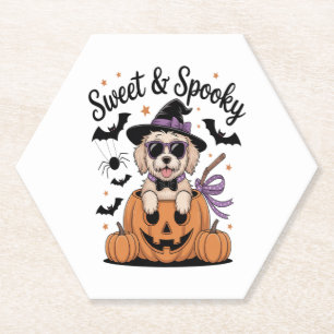 Dessous-de-verre En Papier Halloween de chien doux et Éffrayant
