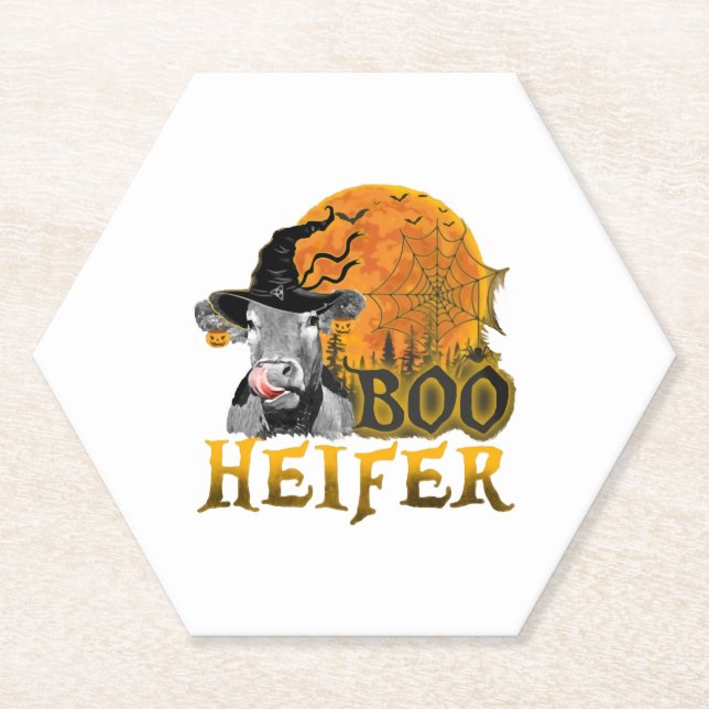 Dessous-de-verre En Papier Halloween de la vache (Devant)