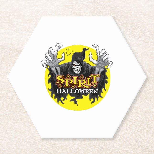 Dessous-de-verre En Papier Halloween de l'esprit (Devant)