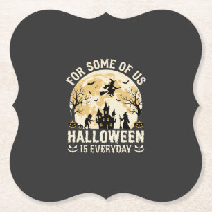 Dessous-de-verre En Papier Halloween est tous les jours Sorcière de Lune Hant