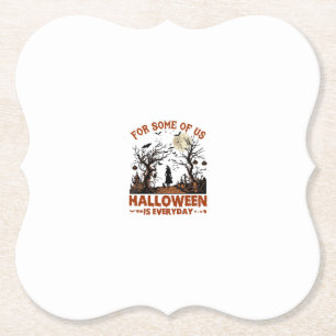 Dessous-de-verre En Papier Halloween est tous les jours Sorcière Silhouette P