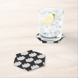 Dessous-de-verre En Papier Halloween, Fantôme Effrayant, Trick Or Treat, Hou