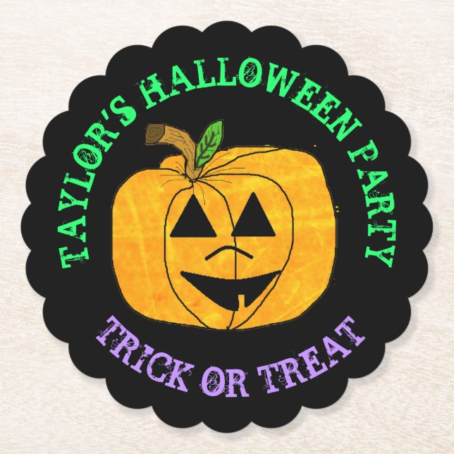 Dessous-de-verre En Papier Halloween Joyeux Halloween personnaliséesCastérabl (Devant)