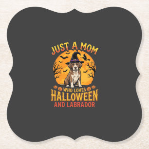 Dessous-de-verre En Papier Halloween Labrador Maman Sorcière Chien Design_1