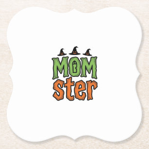 Dessous-de-verre En Papier Halloween Momster Vintage Mom Conception de T-Shir