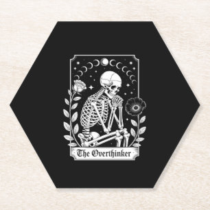 Dessous-de-verre En Papier Halloween squelette gothique foncé Overthinker