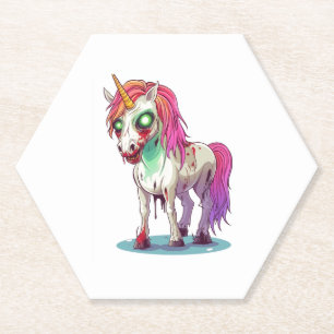Dessous-de-verre En Papier Halloween Zombie Unicorn