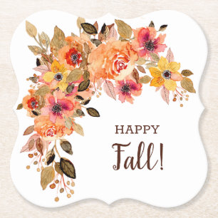 Dessous-de-verre En Papier Happy Automne Fleur Fleur Fleur Fleur Bracket