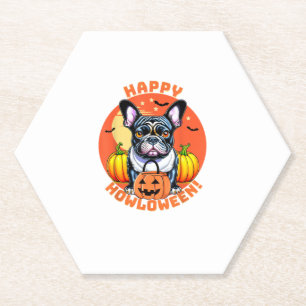 Dessous-de-verre En Papier Happy Howloween French Bulldog frenchie chien hall
