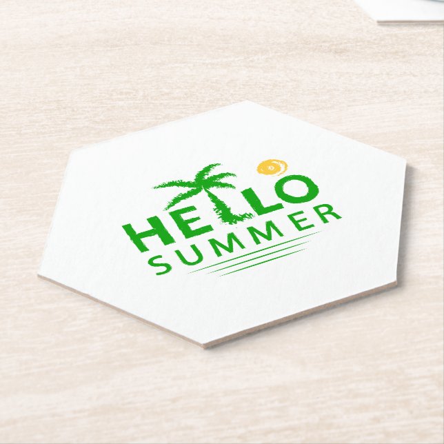 Dessous-de-verre En Papier Hello Summer (Incliné)