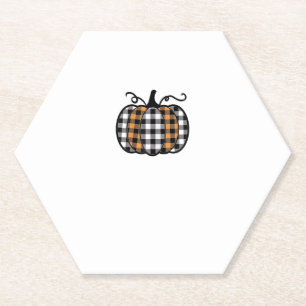 Dessous-de-verre En Papier Hey Citrouille Buffalo Plaid pour l'automne automn