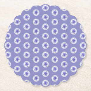 Dessous-de-verre En Papier Hibiscus & dentelle BLEU