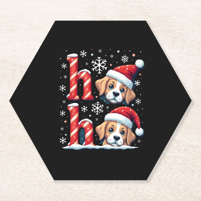 Dessous-de-verre En Papier Ho Ho Ho Great Pyrenees Dog Lover Christmas Santa  (Devant)