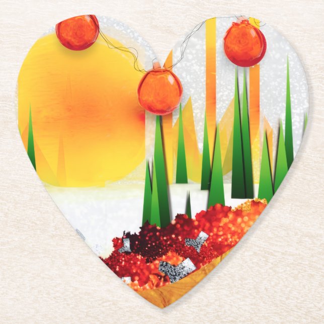 DESSOUS-DE-VERRE EN PAPIER HOLIDAY SUNSHINE WITHIN THE PINES :) (Devant)